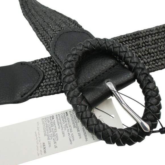 Chico's Woven Belt Black Women's Size L Neutral Casual 1.4" wide Non Leather $69 - Picture 5 of 6